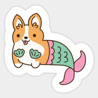 Mermaid Corgi Sticker